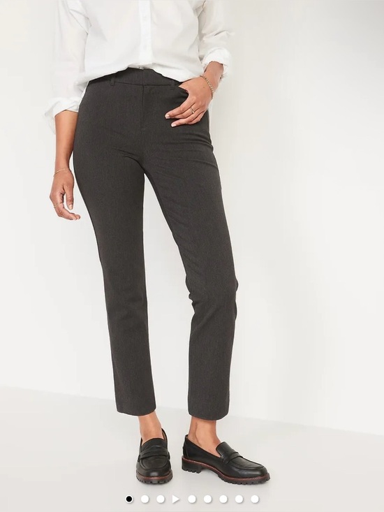 Old Navy Pants - Old Navy High-Waisted Dark Heather Gray Pixie Straight Pants